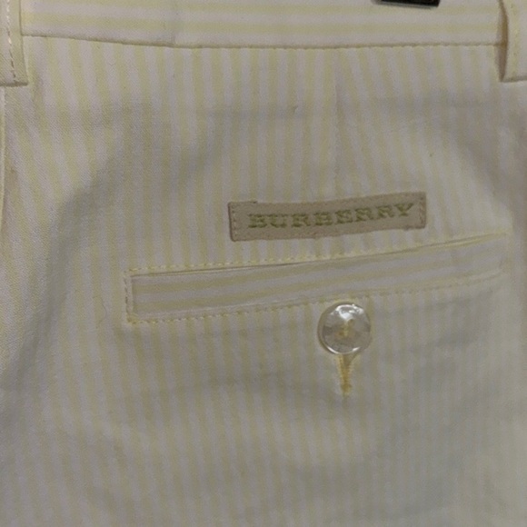 Burberry Golf Yellow White Striped Wide Leg Pants Size 4 - Picture 9 of 11